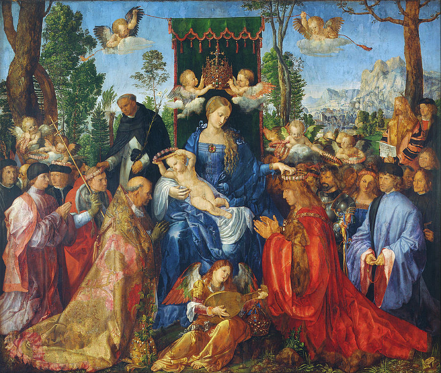 Feast of Rose Garlands #4 Painting by Albrecht Durer