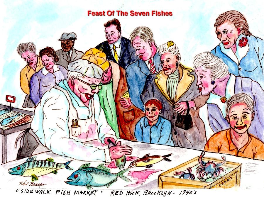 Feast Of The Seven Fishes #1 Mixed Media by Philip And Robbie Bracco