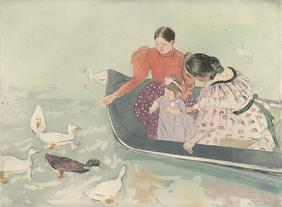 Feeding the Ducks, from circa 1894 Relief by Mary Cassatt