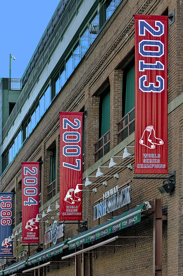 Fenway Boston Red Sox Champions Banners Photograph by Susan Candelario