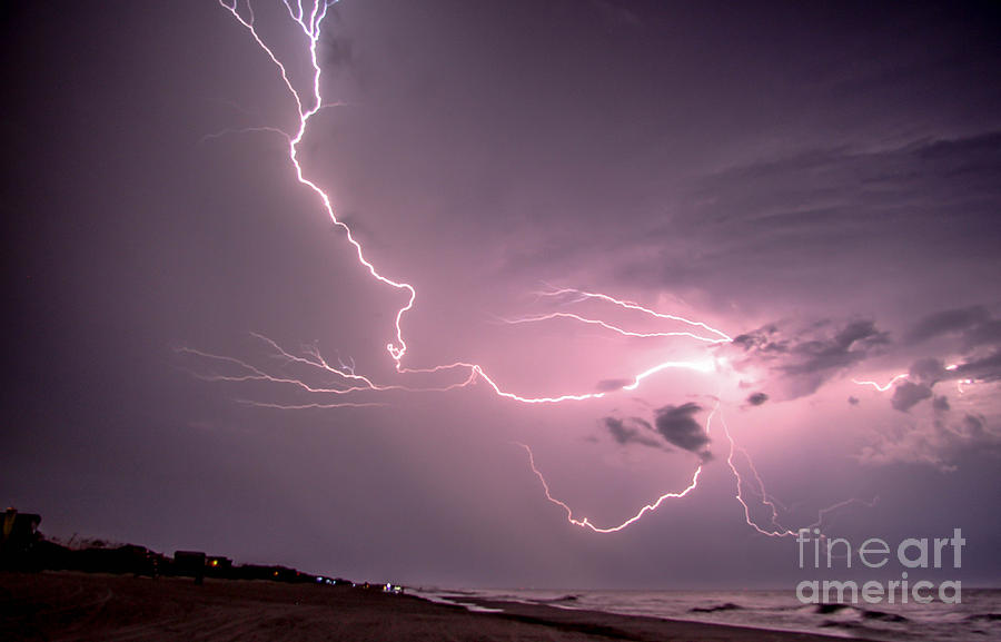 Beach Photograph - Fernandina Beach Lightning #1 by Scott Moore
