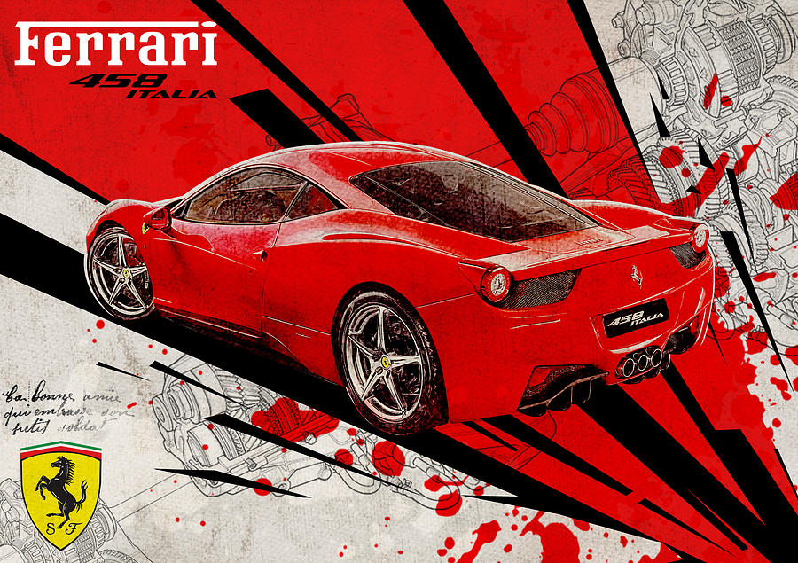 ferrari 4 5 8 made out of jello, digital art