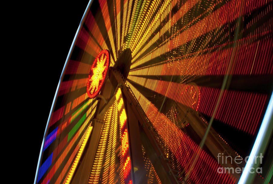 Ferris wheel at night #1 Photograph by Anthony Totah