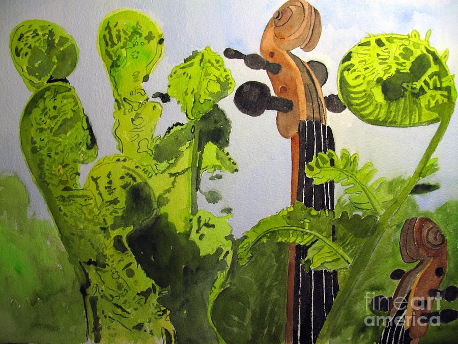 Nature Painting - Fiddleheads by Sandy McIntire
