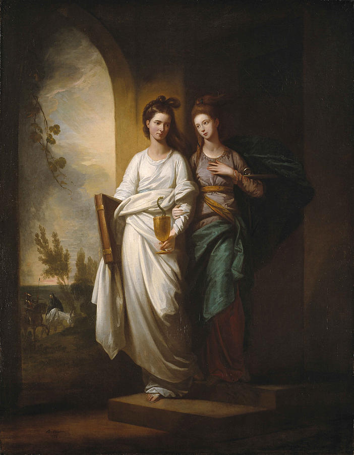 Fidelia and Speranza #1 Painting by Benjamin West