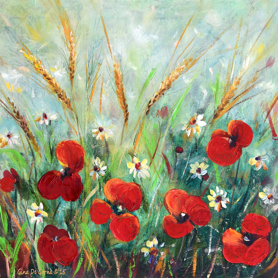 Field Flowers #1 Painting by Gina De Gorna