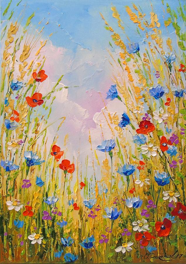 Field in the flowers Painting by Olha Darchuk - Fine Art America