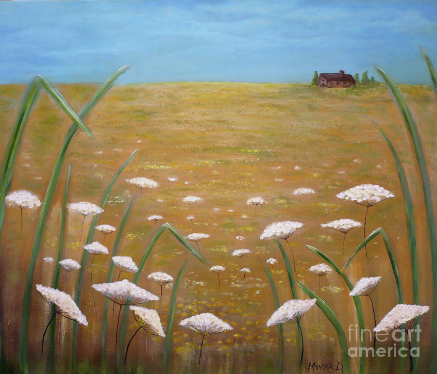 Field of Flowers Painting by Monika Shepherdson