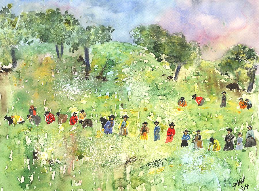 Field Workers Painting by Joyce Ann Burton-Sousa