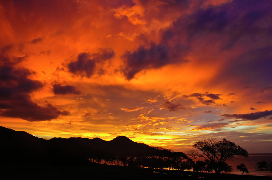 Fiery Sunset in Guanacaste Costa Rica Photograph by Christine Kapler ...