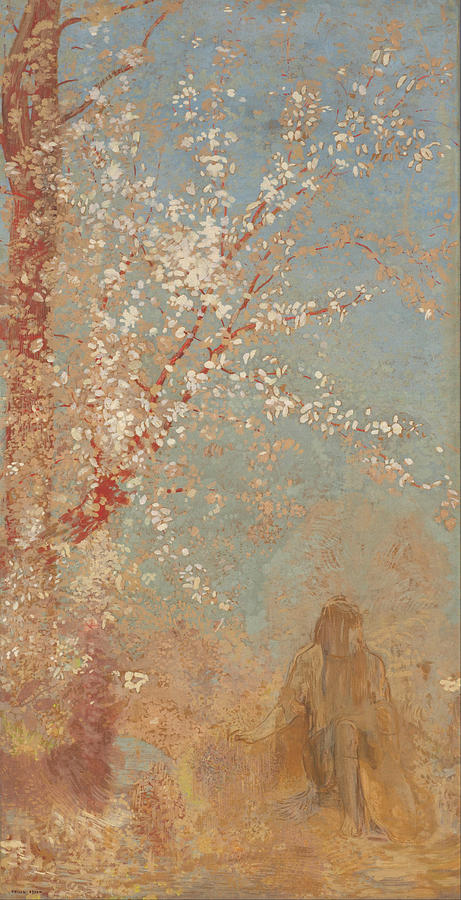 Figure Under A Blossoming Tree #1 Painting by Odilon Redon