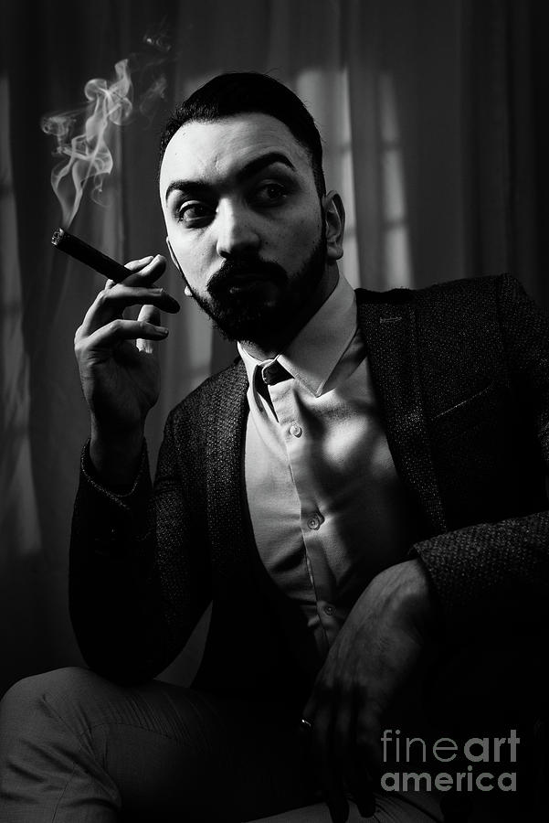 Film Noir Male Smoking Photograph By Amanda Elwell Pixels 2032