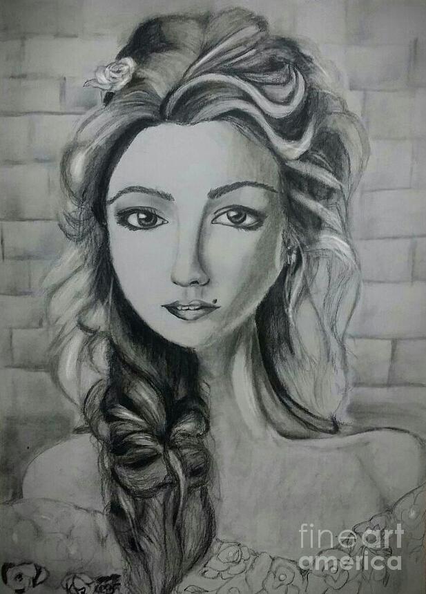 Fine lady Drawing by Eman Elmahdy - Fine Art America