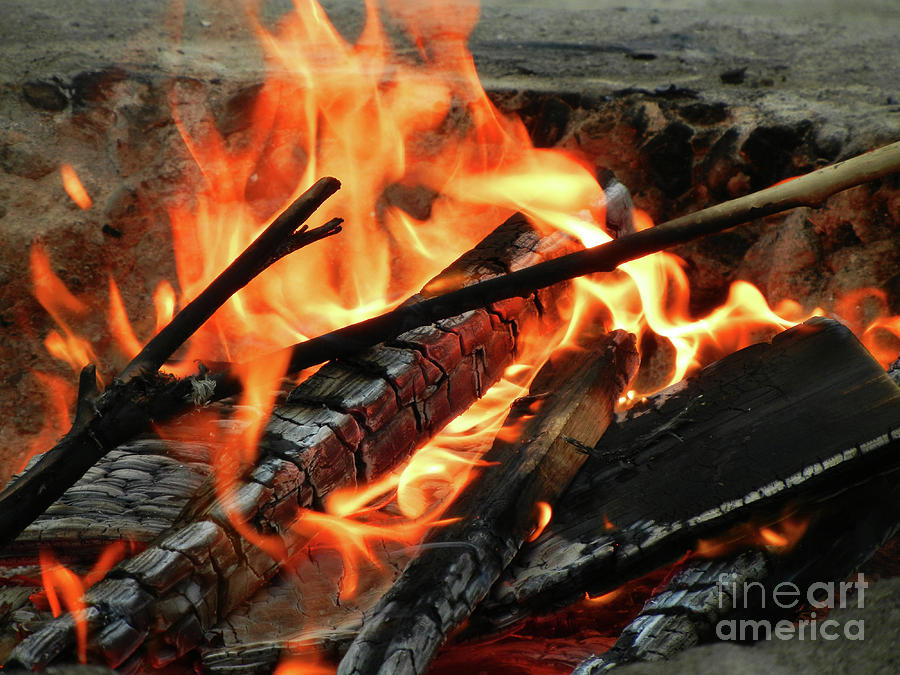 Fire at the Beach III #1 Photograph by Mariola Bitner