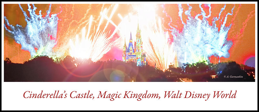 Fireworks, Cinderellas Castle, Magic Kingdom, Walt Disney World #1 Digital Art by A Macarthur Gurmankin