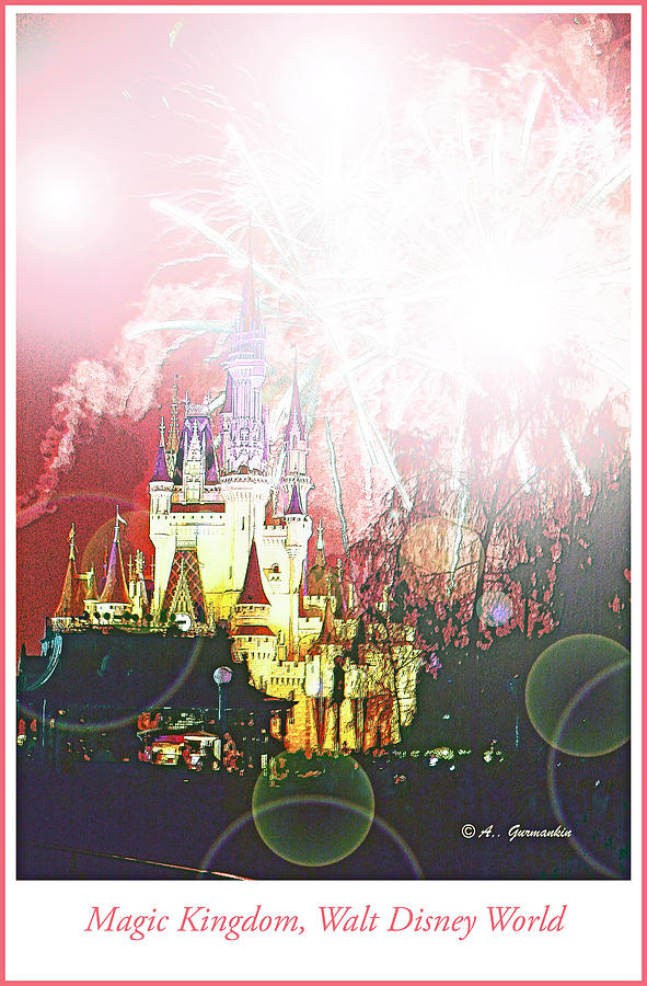 Fireworks, Cinderellas Castle Magic Kingdom Walt Disney World Or #1 Digital Art by A Macarthur Gurmankin