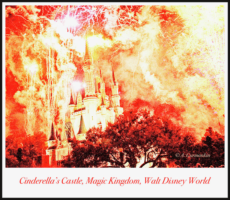 Fireworks, Cinderellas Castle, Walt Disney World #5 Photograph by A Macarthur Gurmankin