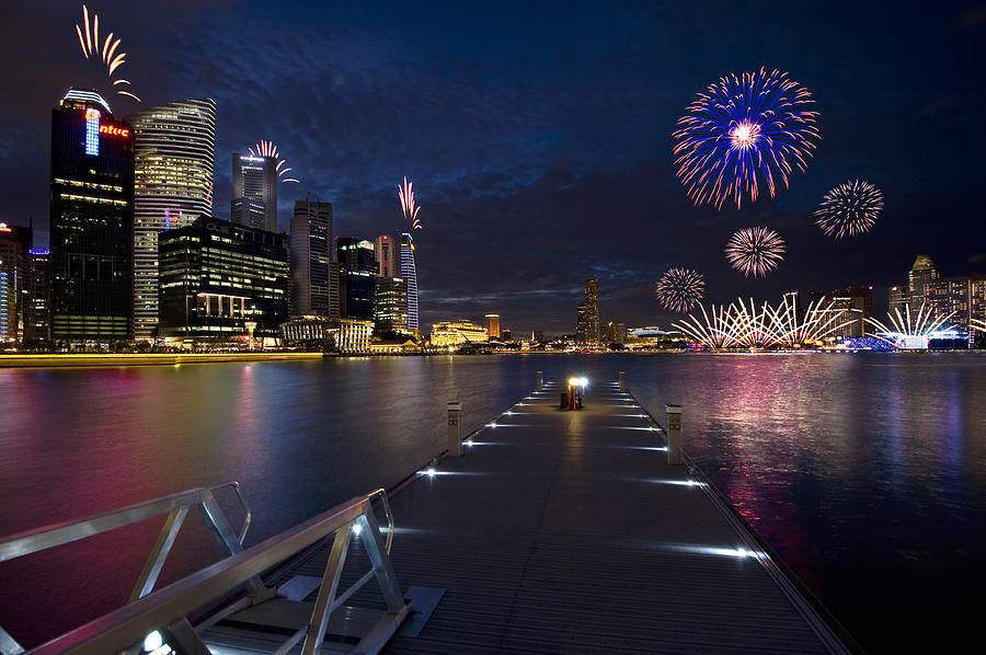 Fireworks #1 Photograph by Ng Hock How