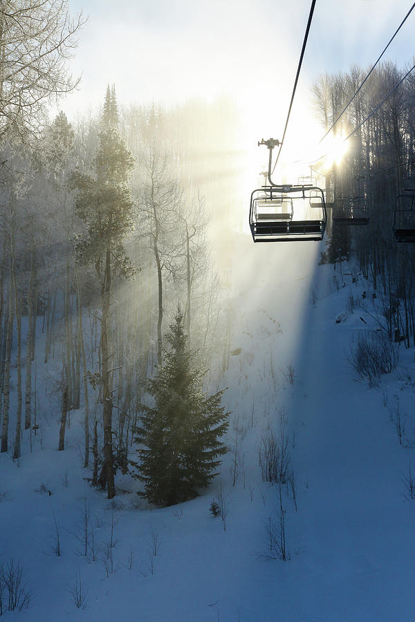 Winter Photograph - First Chair #1 by Sean McClay