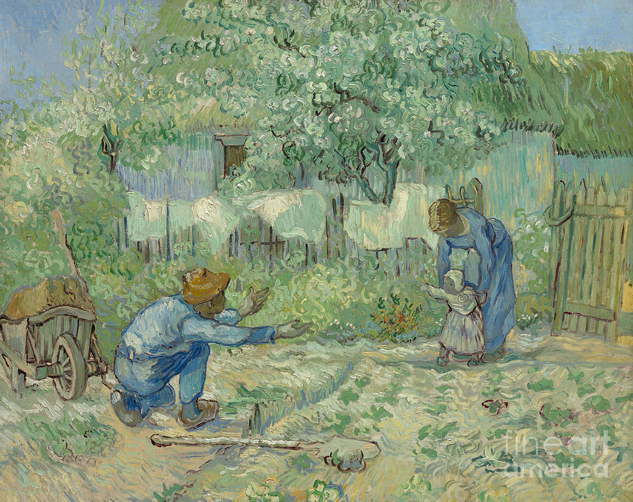 First Steps, after Millet, 1890 Painting by Vincent Van Gogh