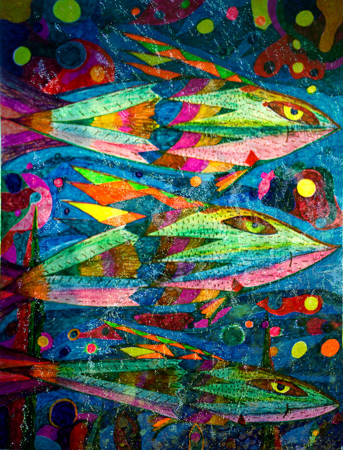 Fish - Abstract Fish #1 Painting by Marie Jamieson