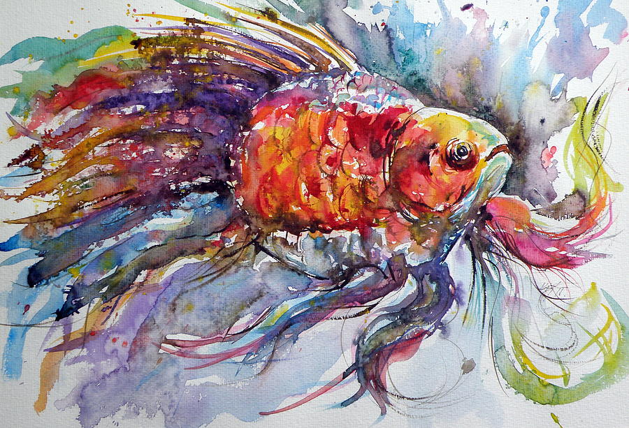 Fish II #1 Painting by Kovacs Anna Brigitta