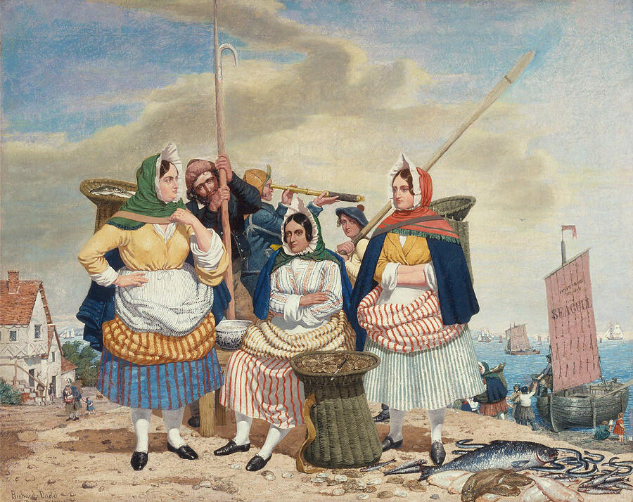 Fish Market by the Sea, from circa 1860 Painting by Richard Dadd