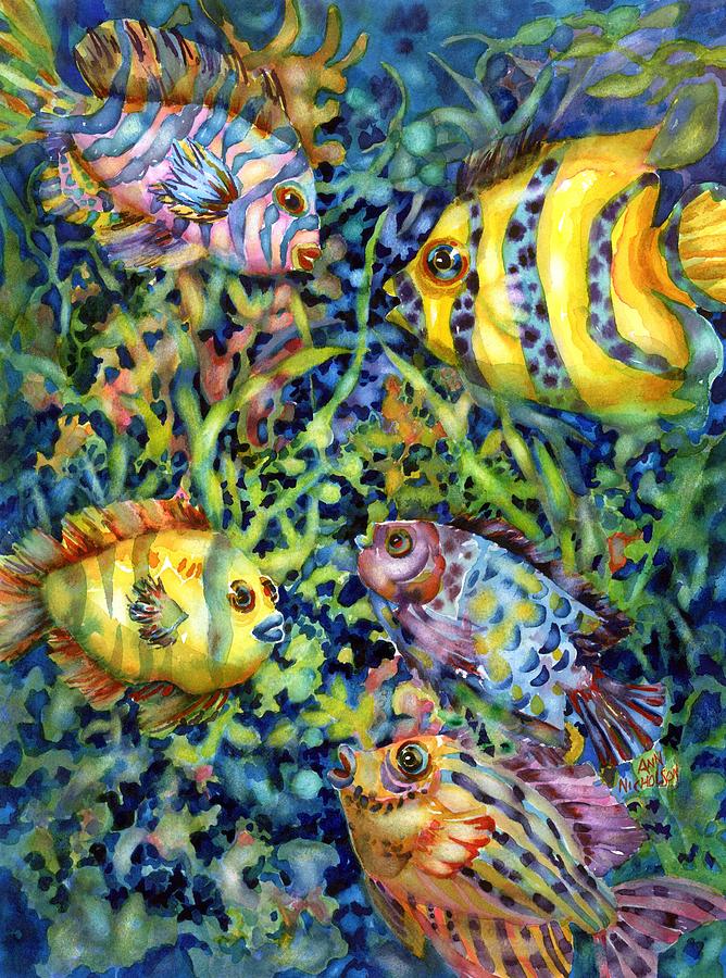 Fish Tales IV #1 Painting by Ann Nicholson