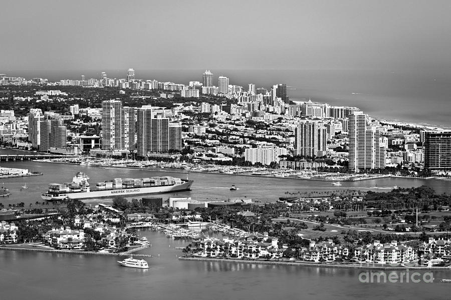 Miami Photograph - Fisher Island and Miami Beach #1 by Patrick Lynch