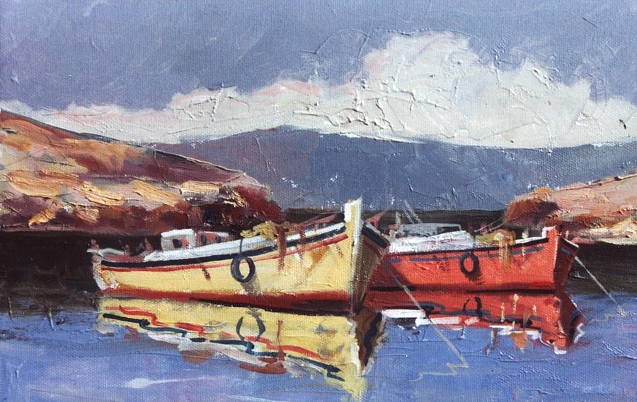 Fishermen boats #1 Painting by George Siaba