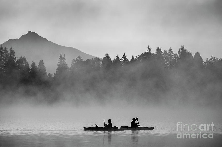 Fishermen in Kayaks Lake Cassidy #2 Photograph by Jim Corwin