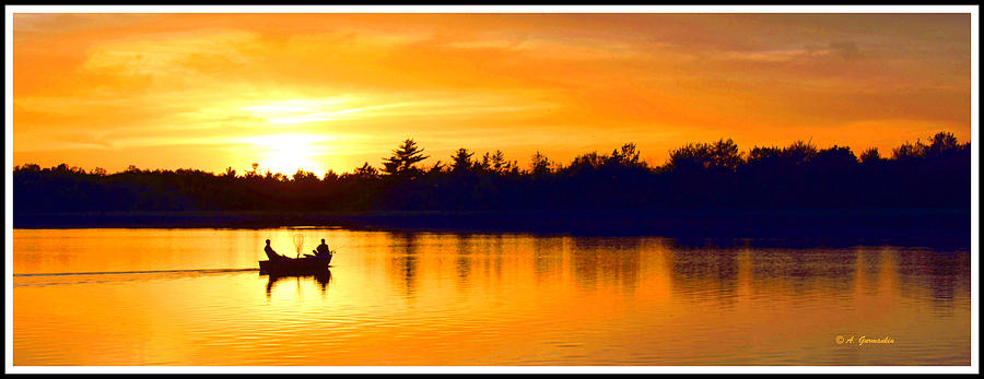 Fishermen on a Lake at Sunset #4 Photograph by A Macarthur Gurmankin