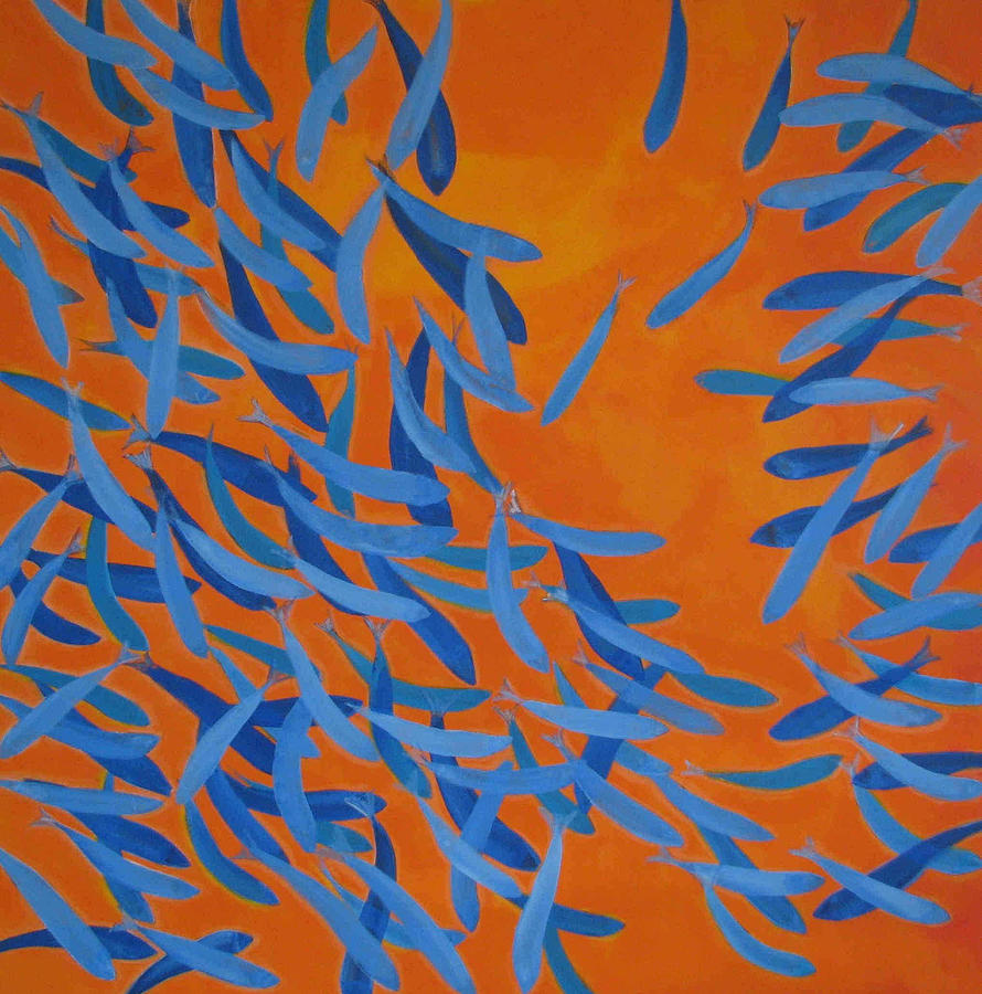 Fish Painting - Fishes 3 #1 by Sirpa Mononen
