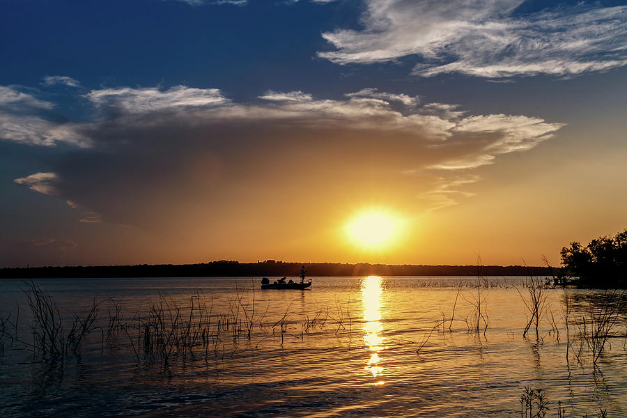 Fishing at Sunset #1 Photograph by Doug Long