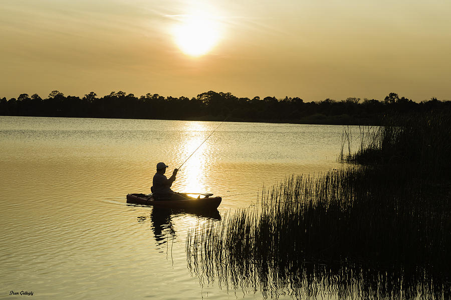 Fishing at Sunset #1 Photograph by Fran Gallogly