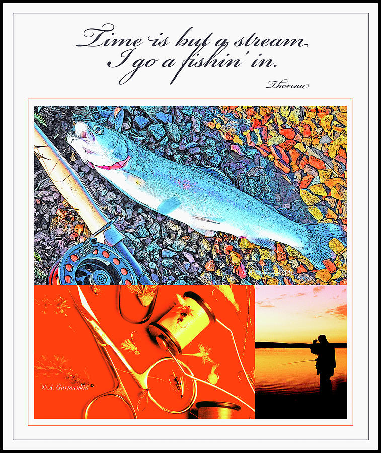 Fishing Collage, Digital Art #2 Digital Art by A Macarthur Gurmankin