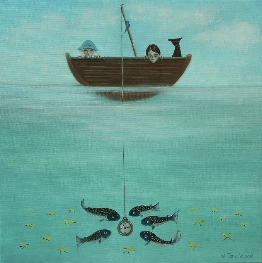 Fishing for Time #1 Painting by Tone Aanderaa