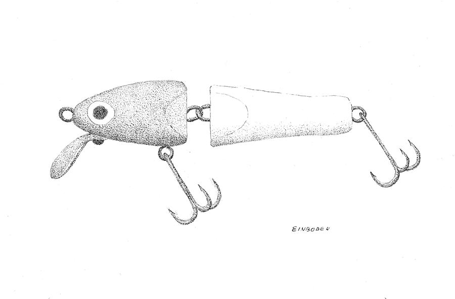 Fishing lure Drawing by Ed Einboden | Fine Art America
