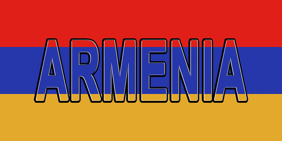 Flag of Armenia Word #1 Digital Art by Roy Pedersen