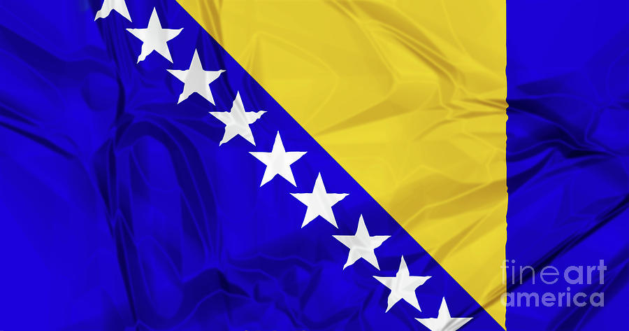 Flag of Bosnia #1 Digital Art by Benny Marty