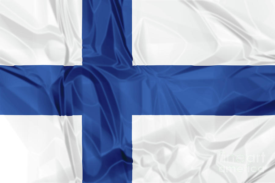 Flag of Finland #1 Digital Art by Benny Marty