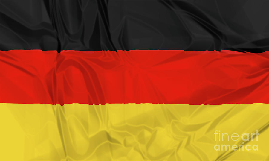 Flag of Germany waving #1 Digital Art by Benny Marty