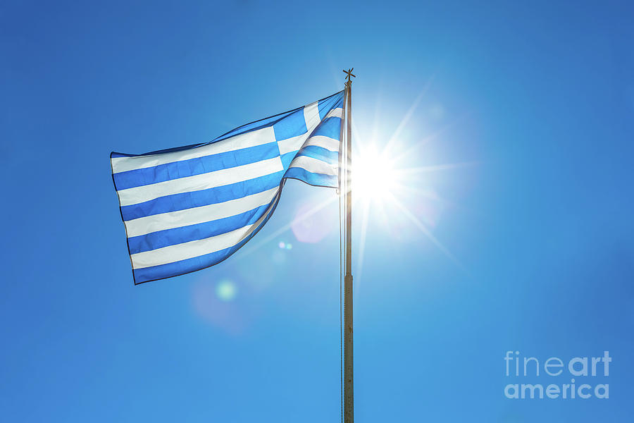 Flag of Greece #1 Photograph by Benny Marty