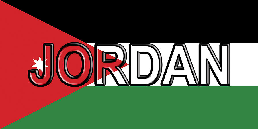 flag of jordan word digital art by roy pedersen flag word