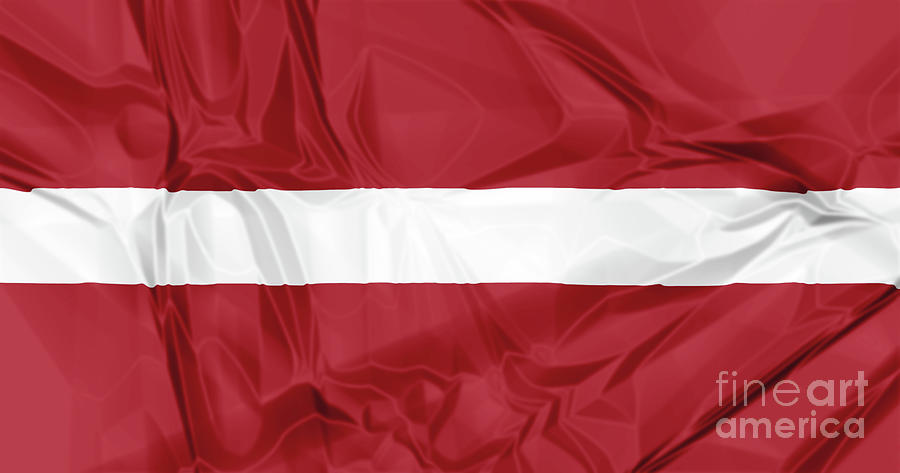 Flag of Latvia #1 Digital Art by Benny Marty
