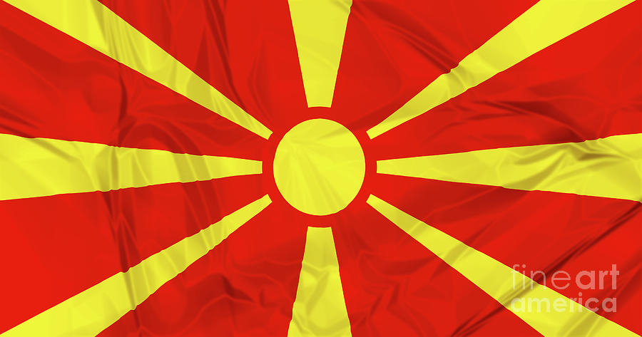 Flag of Macedonia #1 Digital Art by Benny Marty