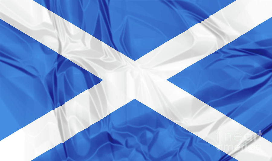 Flag of Scotland #1 Digital Art by Benny Marty