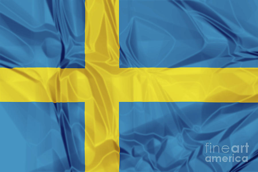 Flag of Sweden #1 Digital Art by Benny Marty