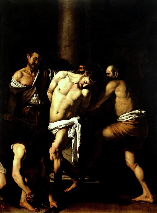 Flagellation Of Christ #2 Painting by Troy Caperton