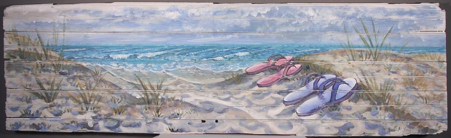 Flip- flops Painting by Gary M Long